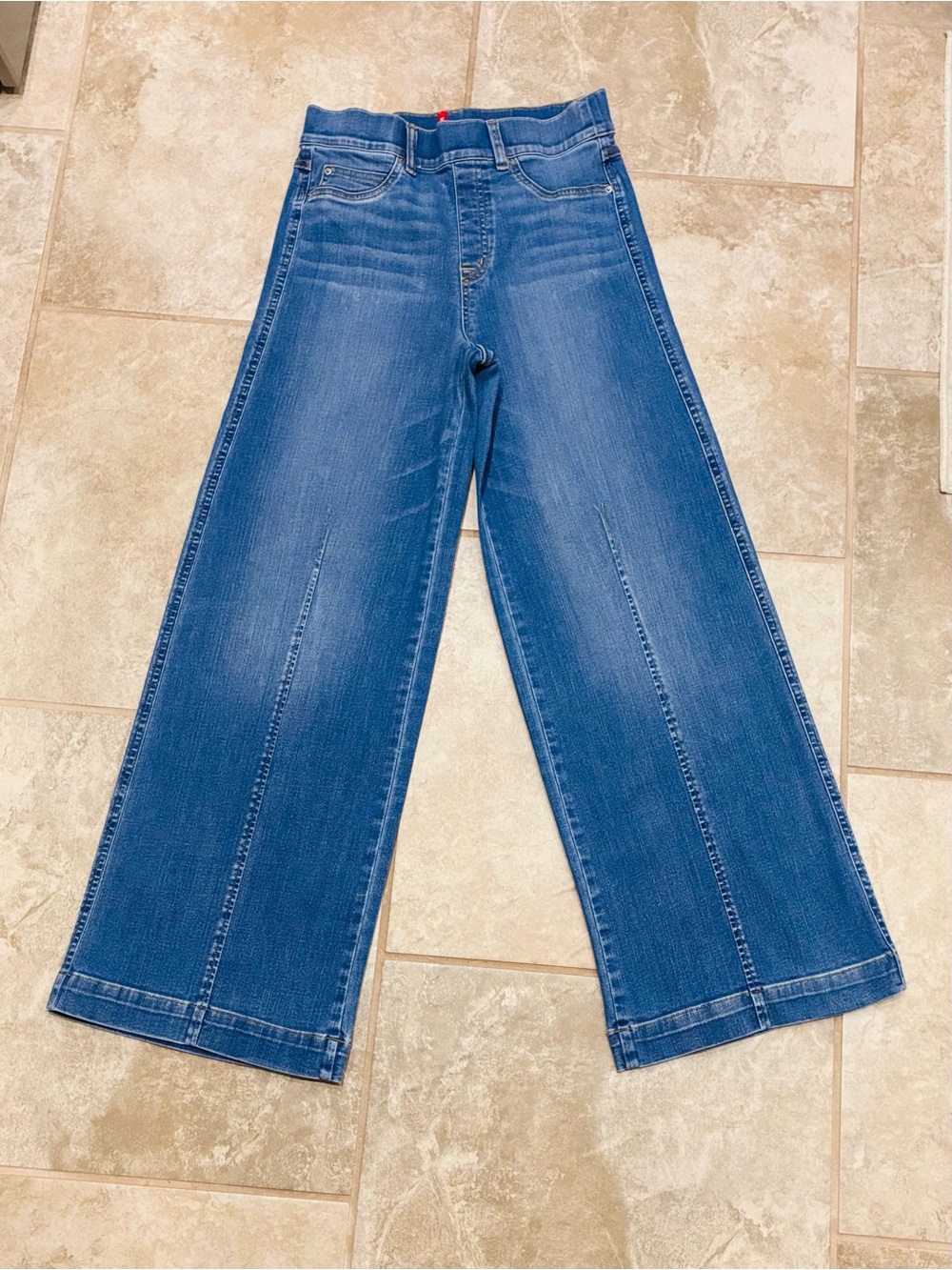 SPANX Vintage Indigo Wide Leg Stretch Denim Jeans Women’s M 31x31 EUC - Picture 4 of 14